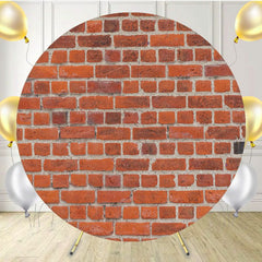 Fashion Red Brick Wall Round Backdrop - Layoris