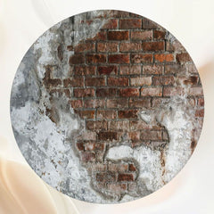 Vintage Shabby Red Brick Wall Round Backdrop - Layoris