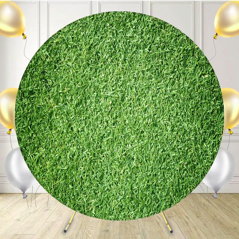 Versatile Green Grass Circle Backdrop - Layoris