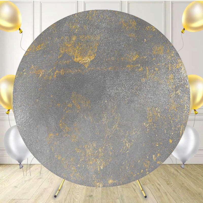 Gray Grainy Wall Portrait Circle Backdrop - Layoris