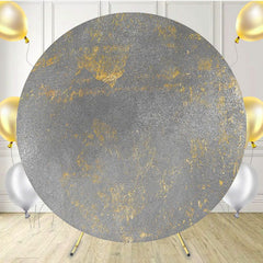 Gray Grainy Wall Portrait Circle Backdrop - Layoris