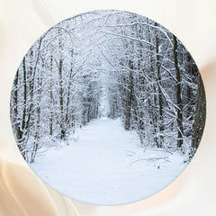 Winter Snowy Woods Snow Circle Backdrop - Layoris
