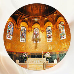 Arched Window Church Cross Circle Backdrop - Layoris