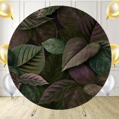 Red Brown Leaves Interweaving Round Backdrop - Layoris