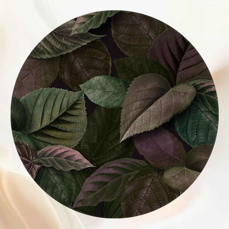 Red Brown Leaves Interweaving Round Backdrop - Layoris