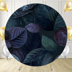 Teal Leaves Portrait Circle Backdrop - Layoris