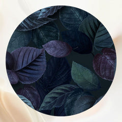 Teal Leaves Portrait Circle Backdrop - Layoris