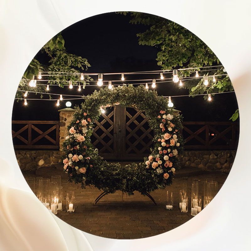 Garland Candle String Lights Romantic Round Backdrop - Layoris