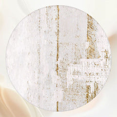 White Painted Wooden Planks Round Backdrop - Layoris
