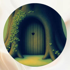 Cartoon Green Tree House Arch Round Backdrop - Layoris