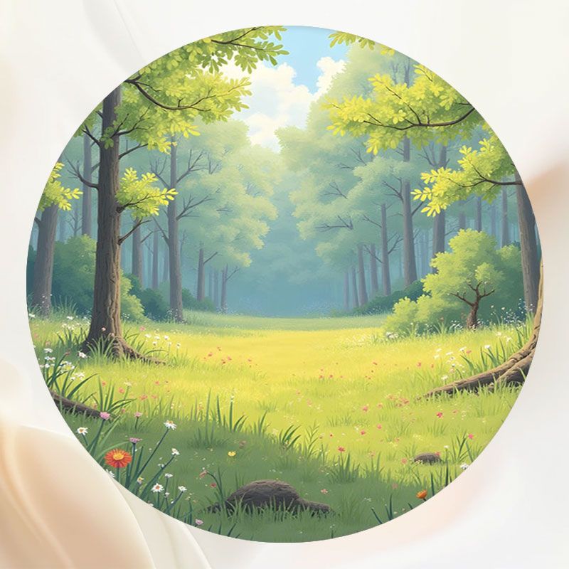 Cartoon Fresh Green Forest Backdro Pround Shoot - Layoris