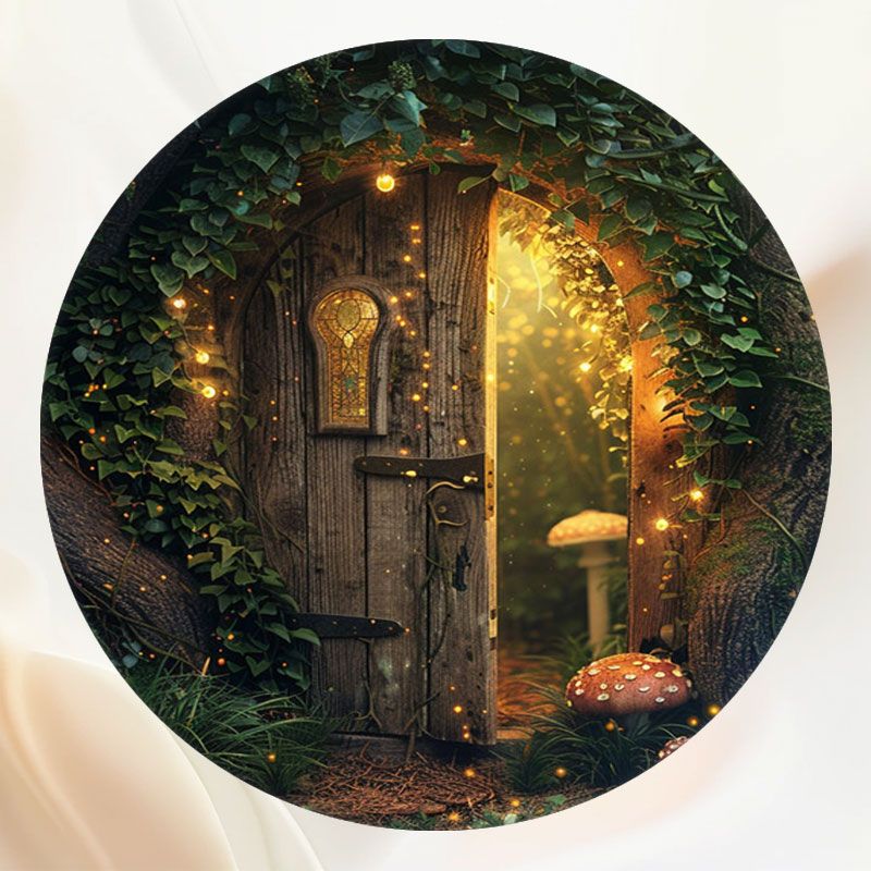 Half Open Arch Magic Forest Backdrop Round Shoot - Layoris