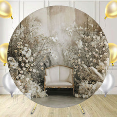 Indoor White Flower Chair Round Backdrop - Layoris