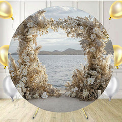 Seaside Vernacular Reed Wedding Round Backdrop - Layoris