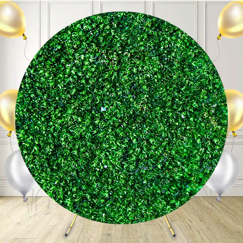 Green Grass Wall Celebration Circle Backdrop - Layoris