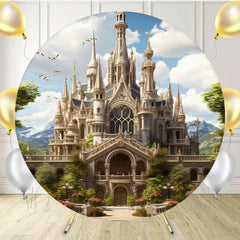 Blue Daisy Flower Studio Circle Backdrop - Layoris