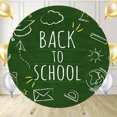 Chalk Drawing Back To School Round Backdrop - Layoris