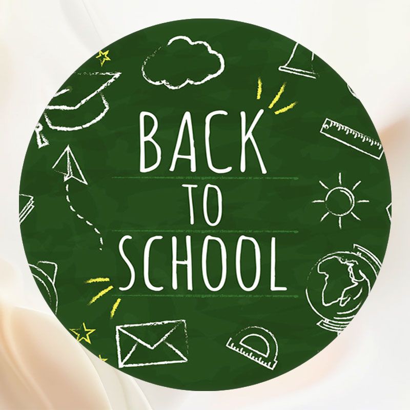 Chalk Drawing Back To School Round Backdrop - Layoris