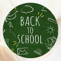 Chalk Drawing Back To School Round Backdrop - Layoris