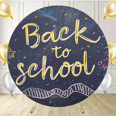 Colorful Chalk Drawing Back To School Round Backdrop - Layoris