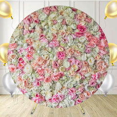 Lush Pink And White Floral Woman Round Backdrop - Layoris