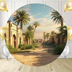 Ancient Tropical Town Studio Round Backdrop - Layoris