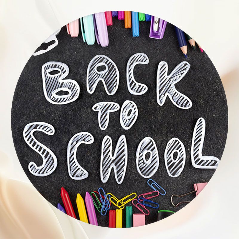 Color Pencils Eraser Back To School Round Backdrop - Layoris