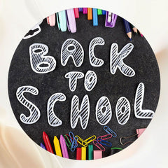 Color Pencils Eraser Back To School Round Backdrop - Layoris