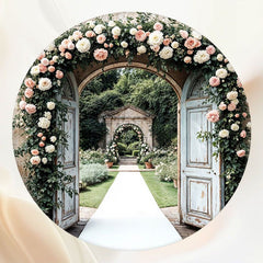 Arch Wreath Wedding Studio Circle Backdrop - Layoris
