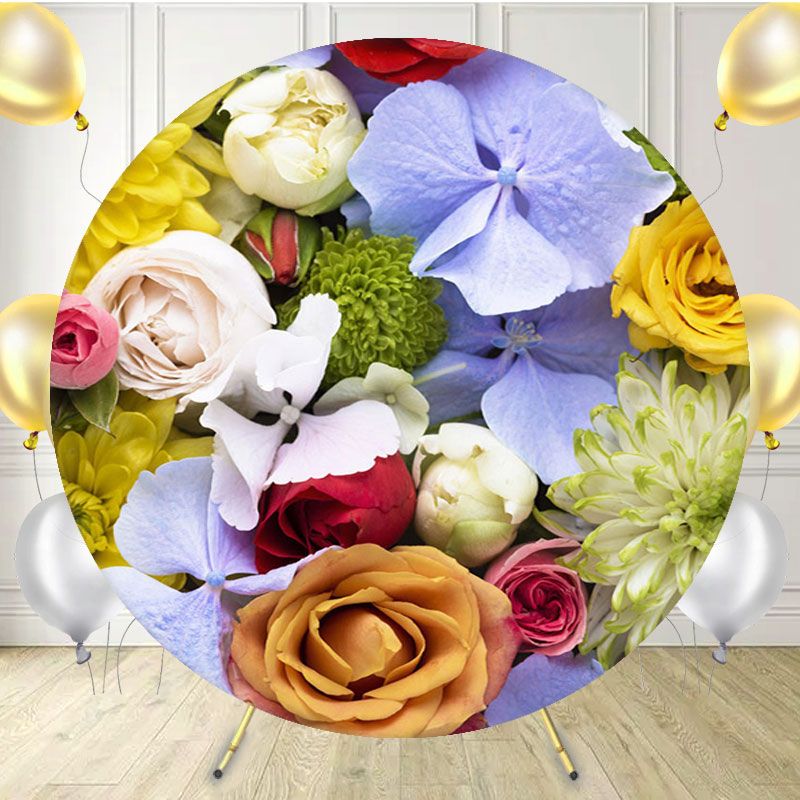 Fresh Dense Floral Ladies Circle Backdrop - Layoris