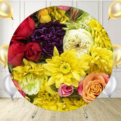 Dense Floral Elegant Lady Circle Backdrop - Layoris