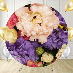 Blooming Dense Flowers Ladies Round Backdrop - Layoris