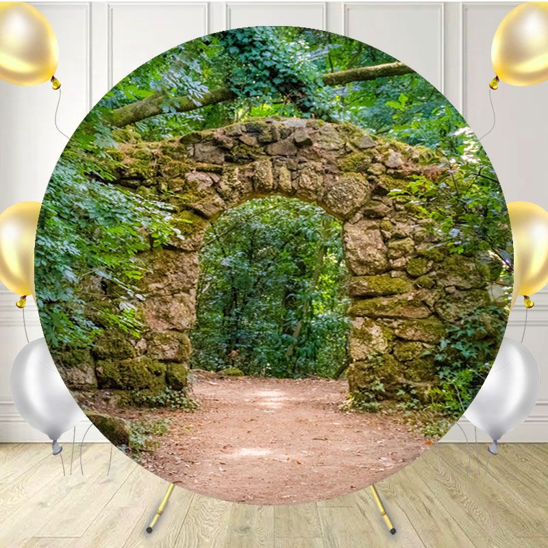 Stone Arch Forest Studio Circle Backdrop - Layoris