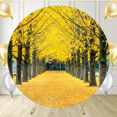 Yellow Leaf Trees And Deciduous Land Round Backdrop - Layoris