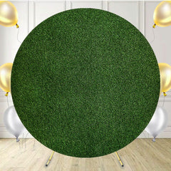 Green Grass Portrait Round Studio Backdrop - Layoris