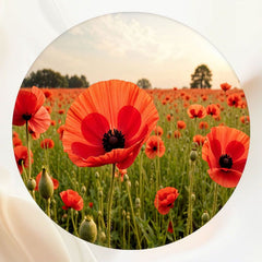 Red Flower Sea Portrait Circle Backdrop - Layoris