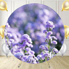 Purple Flowers Landscape Portrait Round Backdrop - Layoris