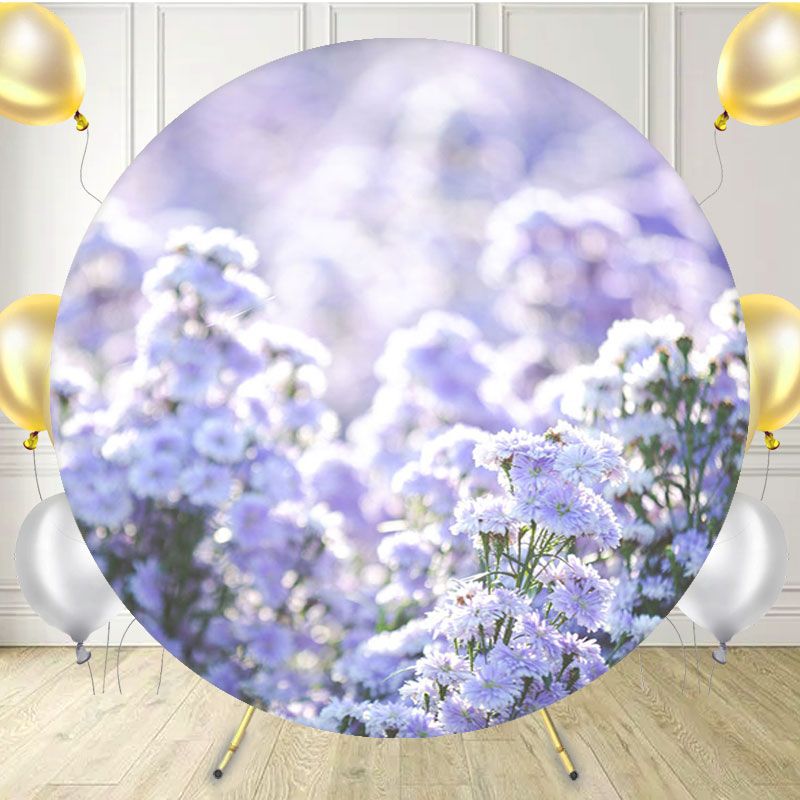 Purple Flower Landscape Circle Backdrop - Layoris