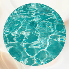 Teal Water Ripples Swimming Pool Round Backdrop - Layoris