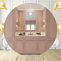 Dusty Pink House Wash Basin Round Backdrop - Layoris