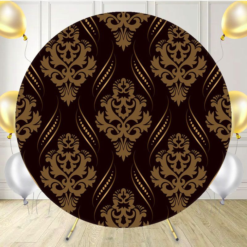 Ancient Golden Print Round Backdrop - Layoris