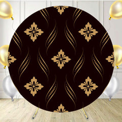 Golden Pattern Ribbon Round Backdrop - Layoris