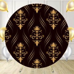 Black And Gold Simple Round Backdrop - Layoris