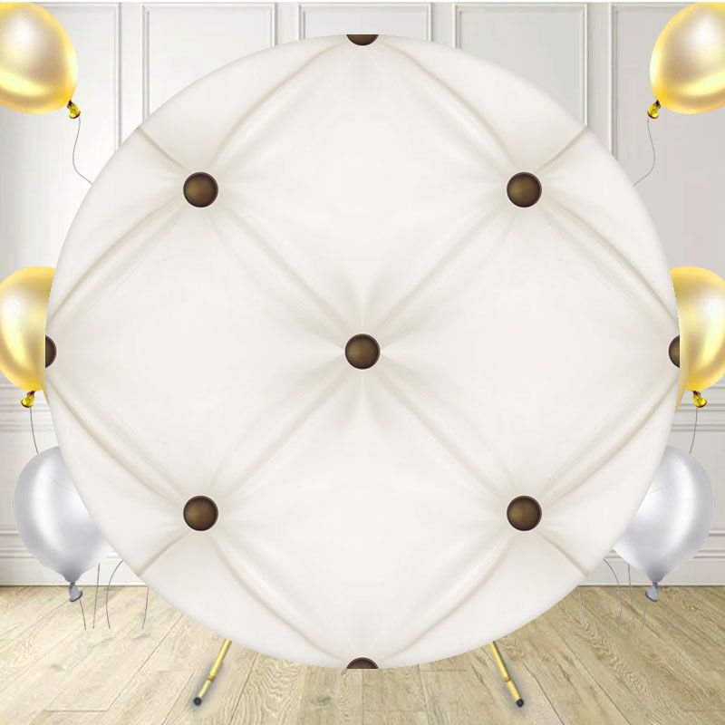 Cream Leather Sofa Texture Round Backdrop - Layoris