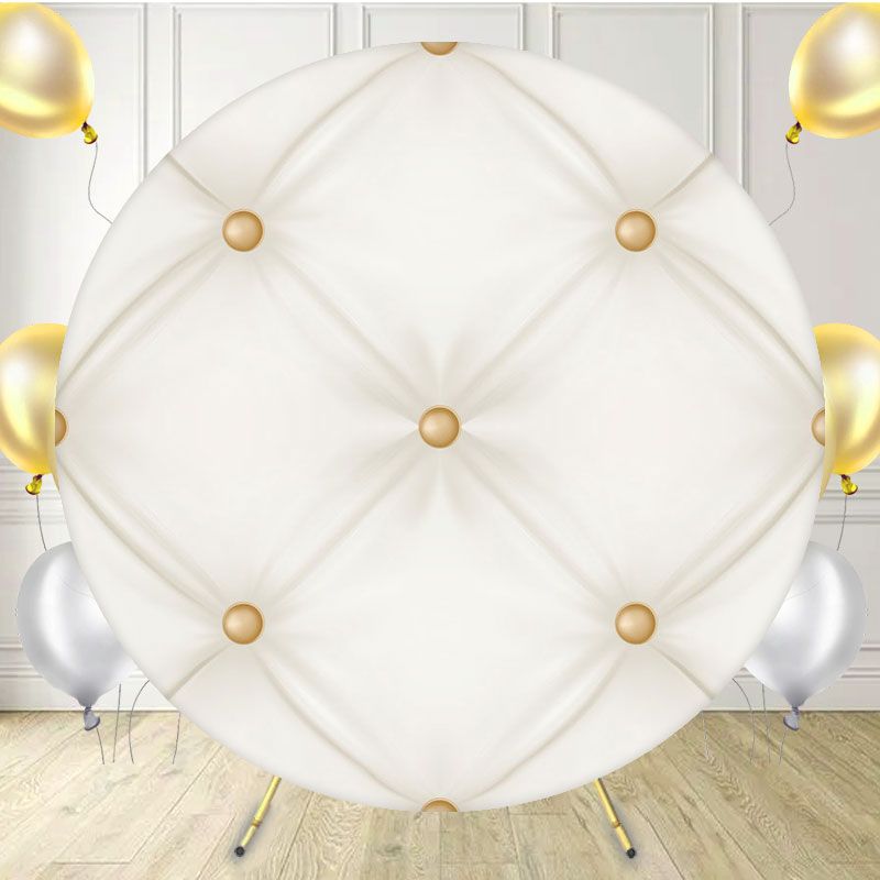 Beige Leather Sofa Texture Round Backdrop - Layoris