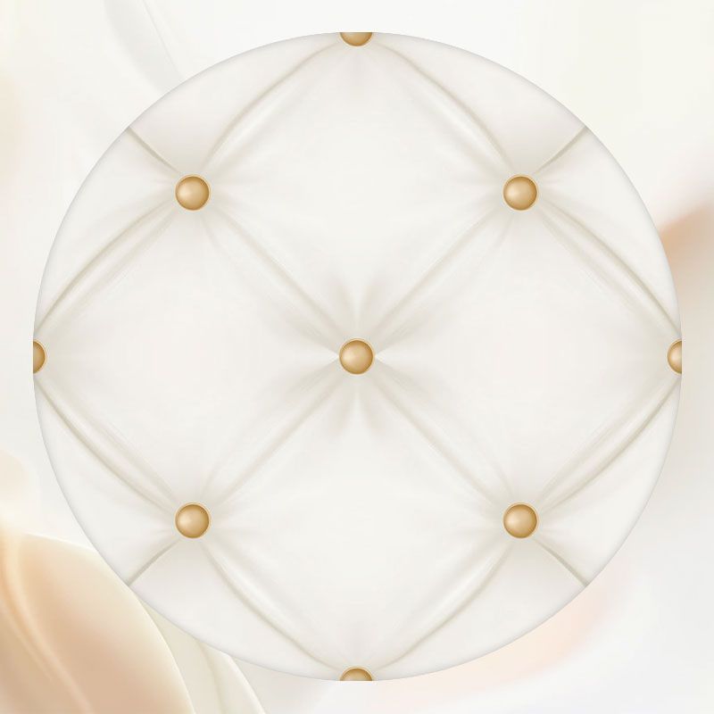 Beige Leather Sofa Texture Round Backdrop - Layoris