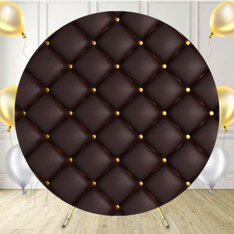 Black Sofa Texture Round Backdrop - Layoris