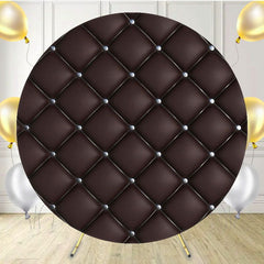 Black Plaid Sofa Texture Round Backdrop - Layoris
