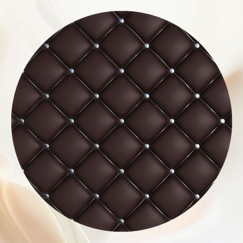 Black Plaid Sofa Texture Round Backdrop - Layoris