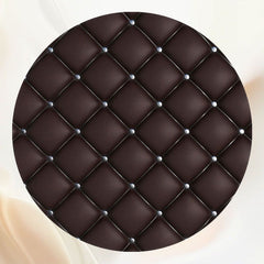 Black Plaid Sofa Texture Round Backdrop - Layoris